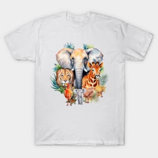 Watercolor Animal Safari #2 T-Shirt